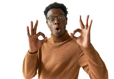 A man making a frame with his hands
